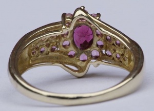 STS 14K Gold Pink Tourmaline and Light Pink Gemstone Ring